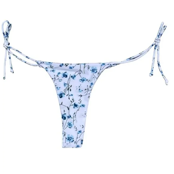 SOLD!! Sanori Swim Cheeky Bikini Set - Kaula White and Blue Flower Print, Small - Picture 9 of 11